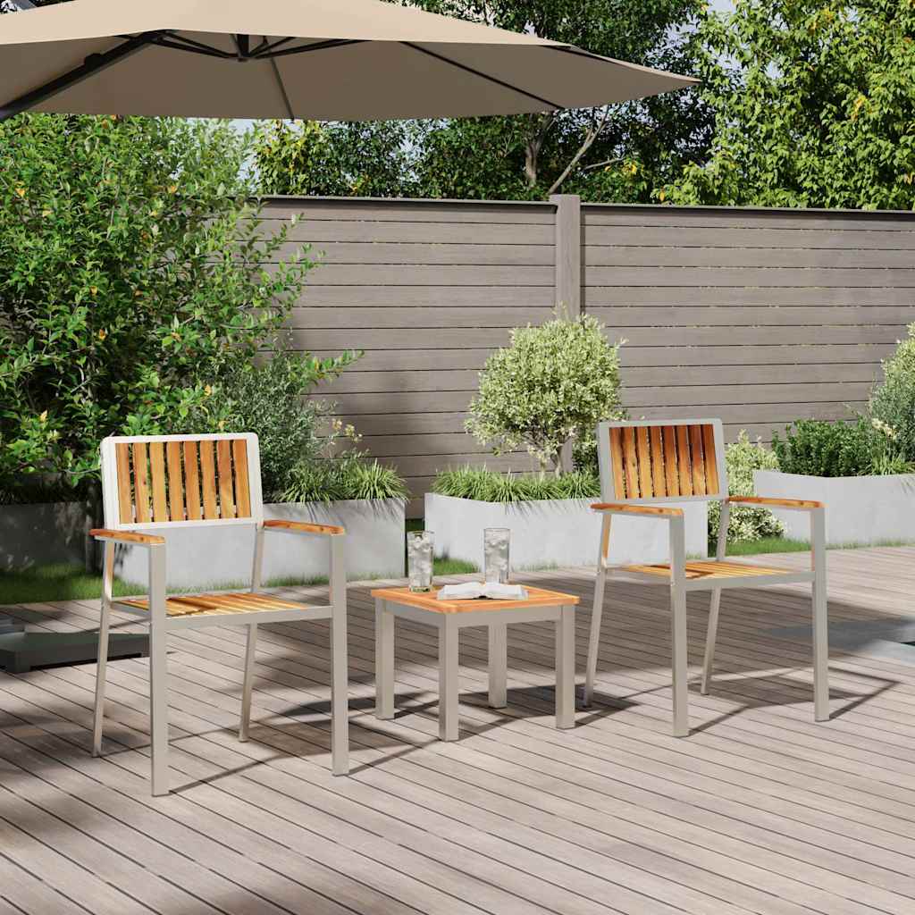Garten-Ess-Set 3 pcs Braun Massives Teakholz