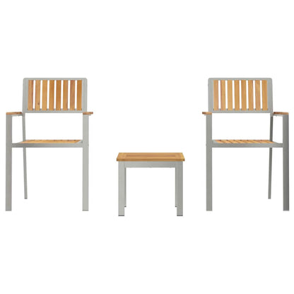 Garten-Ess-Set 3 pcs Braun Massives Teakholz