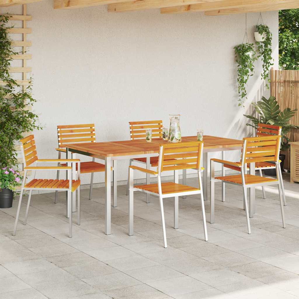 Gartenstuhl 6 pcs Braun 56 x 54,5 x 87cm Massivholz Akazie