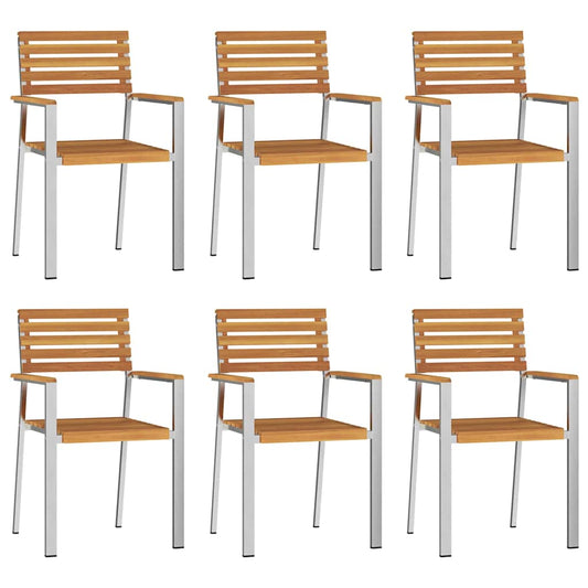 Gartenstuhl 6 pcs Braun 56 x 54,5 x 87cm Massivholz Akazie