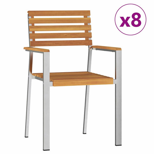 Gartenstuhl 8 pcs Braun 56 x 54,5 x 87cm Massivholz Akazie
