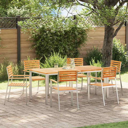 Gartenstuhl 6 pcs Braun 56 x 54,5 x 87cm Massivholz Teak