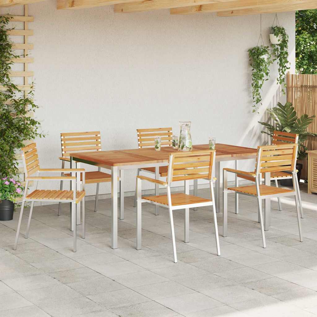 Gartenstuhl 6 pcs Braun 56 x 54,5 x 87cm Massivholz Teak