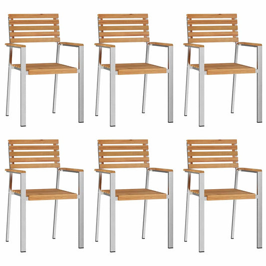 Gartenstuhl 6 pcs Braun 56 x 54,5 x 87cm Massivholz Teak