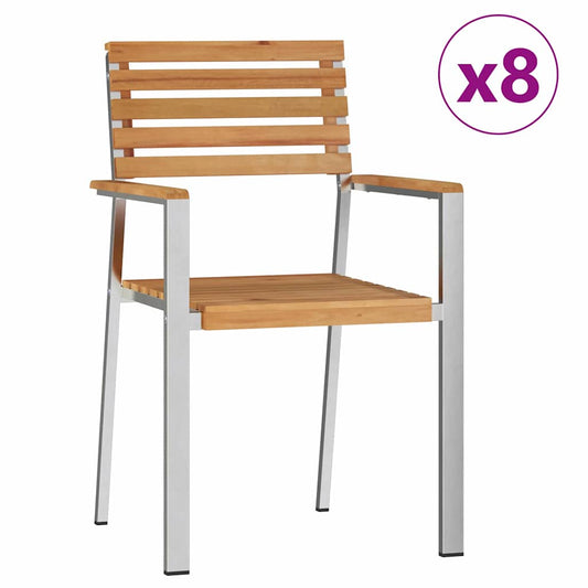 Gartenstuhl 8 pcs Braun 56 x 54,5 x 87cm Massivholz Teak