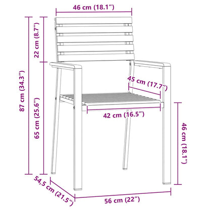 Gartenstuhl 8 pcs Braun 56 x 54,5 x 87cm Massivholz Teak