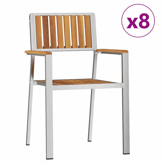 Gartenstuhl 8 pcs Braun 56 x 54,5 x 87cm Massivholz Akazie