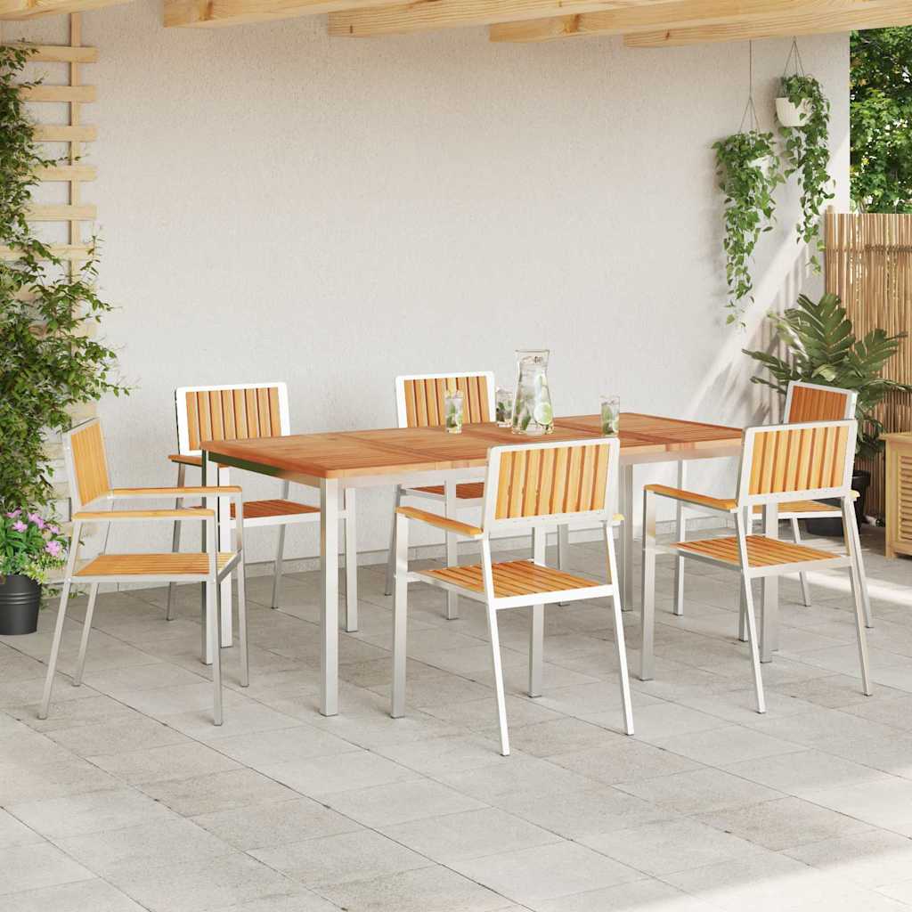 Gartenstuhl 6 pcs Braun 56 x 54,5 x 87cm Massivholz Teak