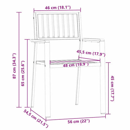 Gartenstuhl 8 pcs Braun 56 x 54,5 x 87cm Massivholz Teak