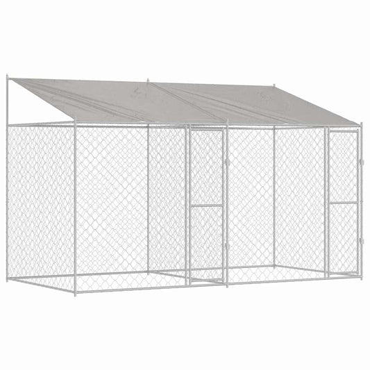 Hundekäfig Silber 400 x 200 x 256 cm Verzinkter Stahl