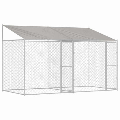Hundekäfig Silber 400 x 200 x 256 cm Verzinkter Stahl