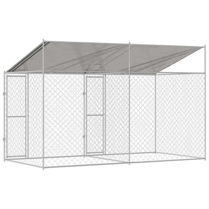 Hundekäfig Silber 400 x 200 x 256 cm Verzinkter Stahl