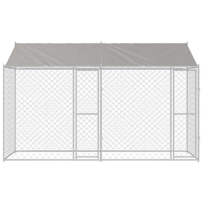 Hundekäfig Silber 400 x 200 x 256 cm Verzinkter Stahl