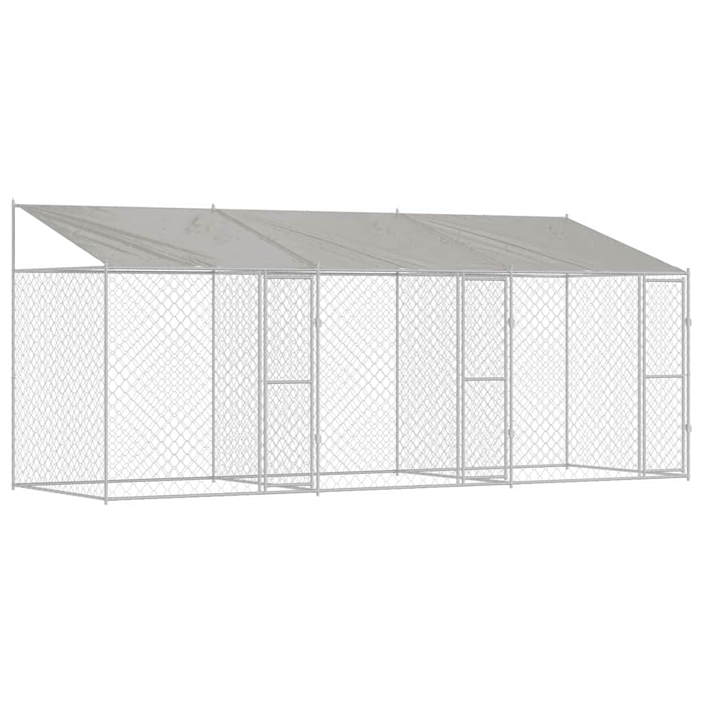 Hundekäfig Silber 600 x 200 x 256 cm Verzinkter Stahl