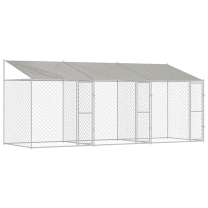 Hundekäfig Silber 600 x 200 x 256 cm Verzinkter Stahl