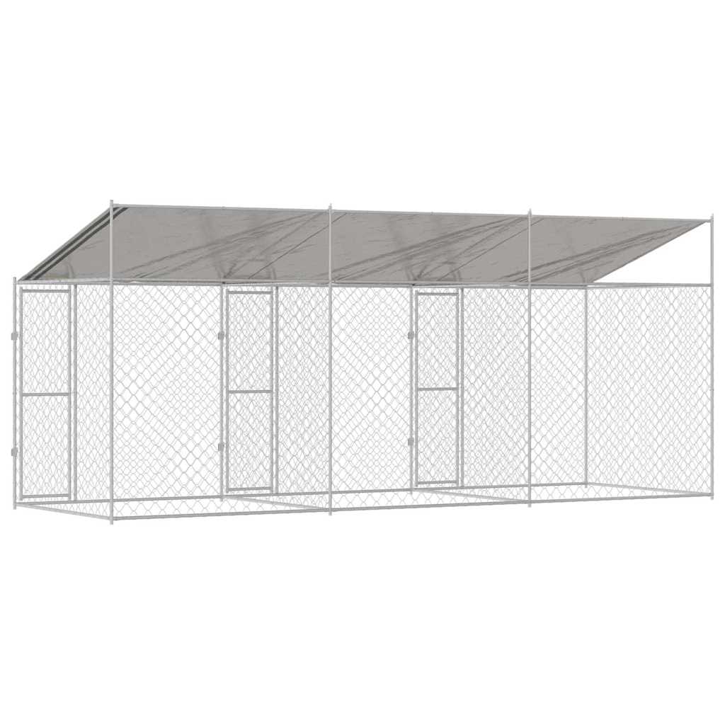 Hundekäfig Silber 600 x 200 x 256 cm Verzinkter Stahl