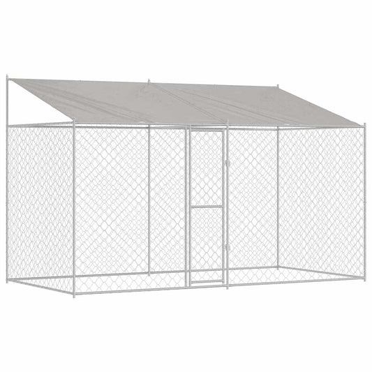 Hundekäfig Silber 400 x 200 x 256 cm Verzinkter Stahl