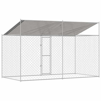 Hundekäfig Silber 400 x 200 x 256 cm Verzinkter Stahl