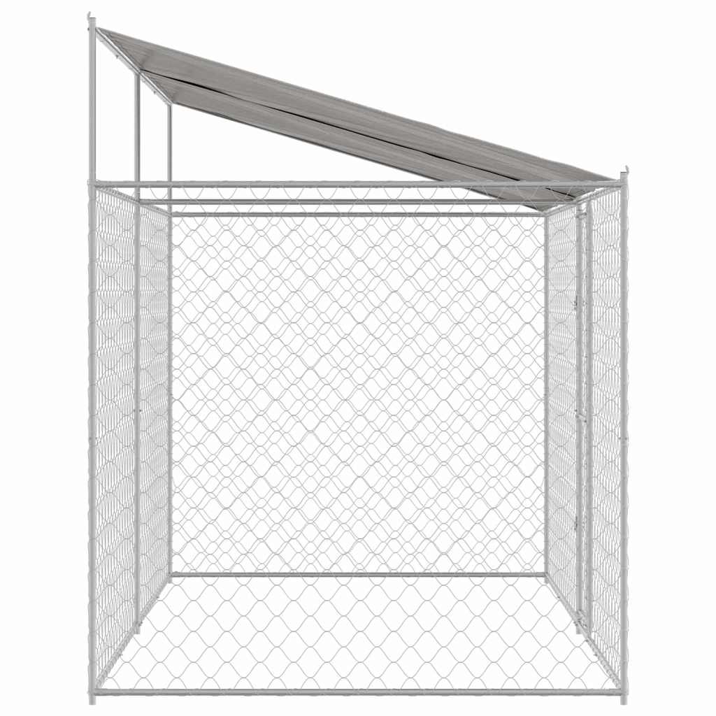 Hundekäfig Silber 400 x 200 x 256 cm Verzinkter Stahl