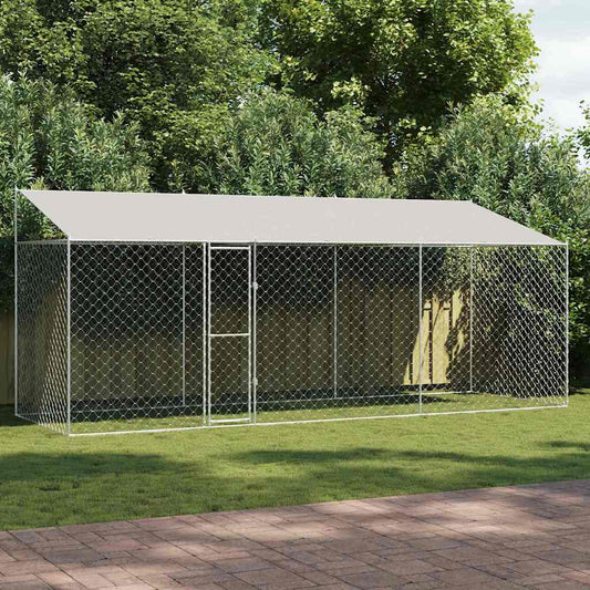 Hundekäfig Silber 600 x 200 x 256 cm Verzinkter Stahl