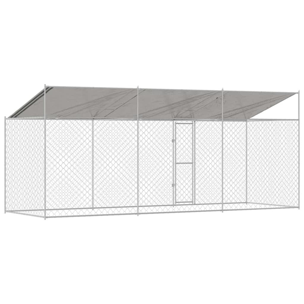 Hundekäfig Silber 600 x 200 x 256 cm Verzinkter Stahl