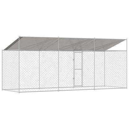 Hundekäfig Silber 600 x 200 x 256 cm Verzinkter Stahl