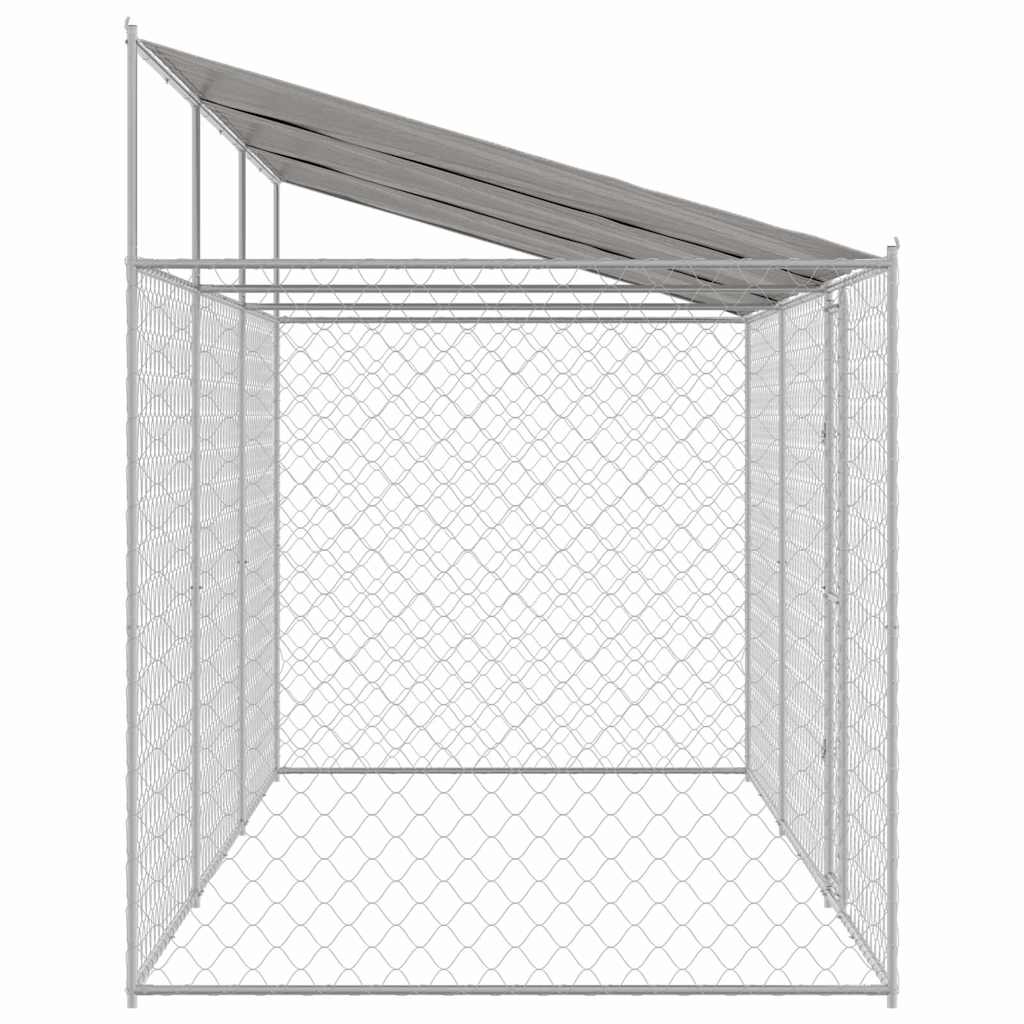 Hundekäfig Silber 600 x 200 x 256 cm Verzinkter Stahl