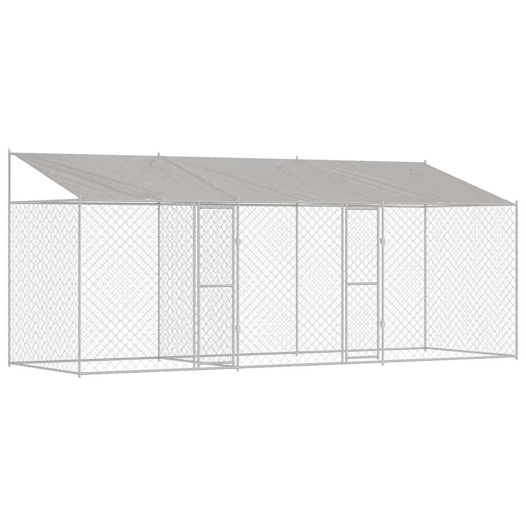 Hundekäfig Silber 600 x 200 x 256 cm Verzinkter Stahl
