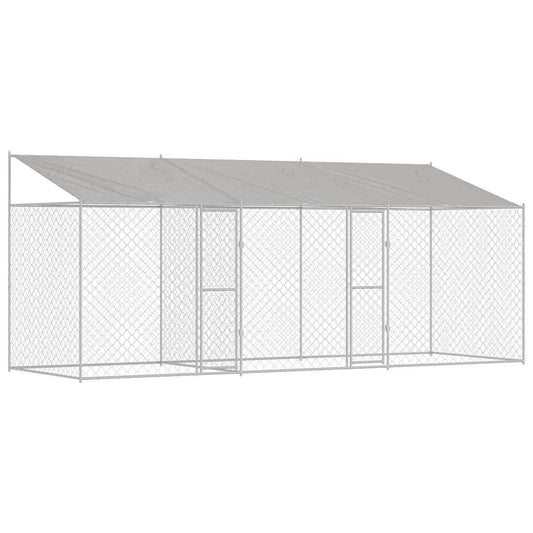 Hundekäfig Silber 600 x 200 x 256 cm Verzinkter Stahl