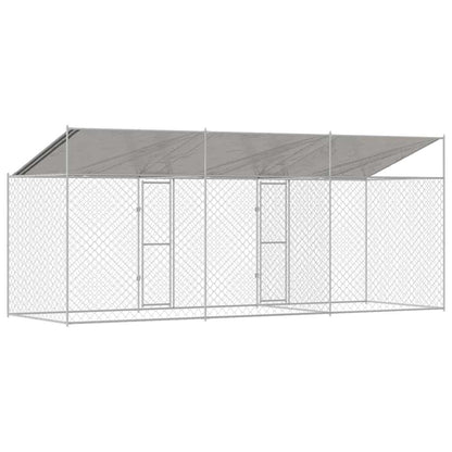 Hundekäfig Silber 600 x 200 x 256 cm Verzinkter Stahl