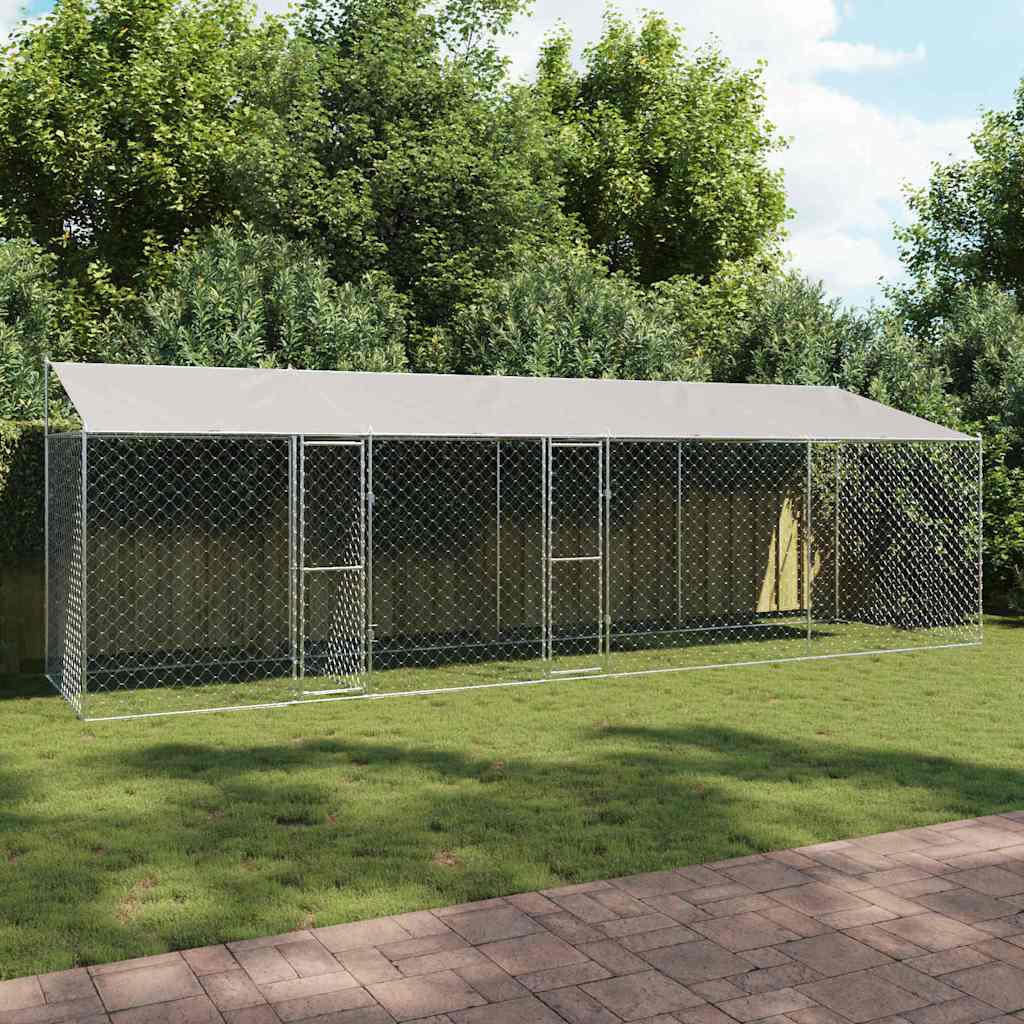 Hundekäfig Silber 800 x 200 x 256 cm Verzinkter Stahl