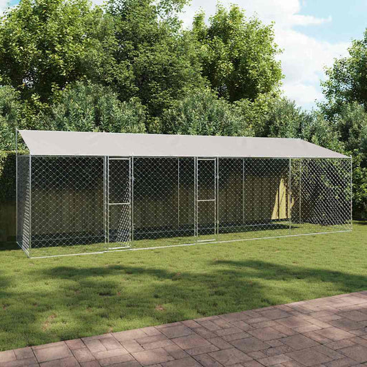 Hundekäfig Silber 800 x 200 x 256 cm Verzinkter Stahl
