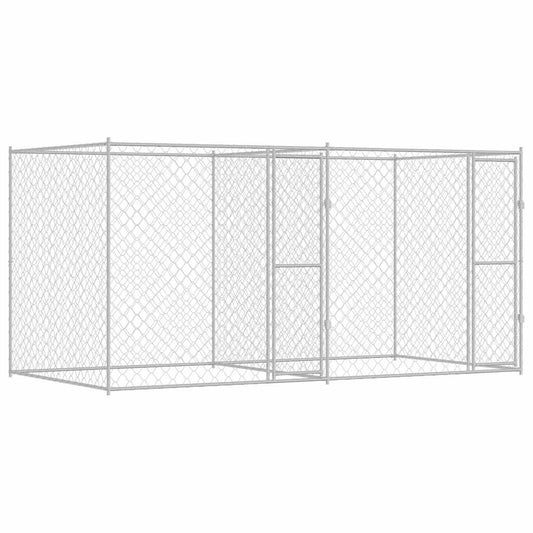 Hundekäfig Silber 400 x 200 x 200 cm Verzinkter Stahl