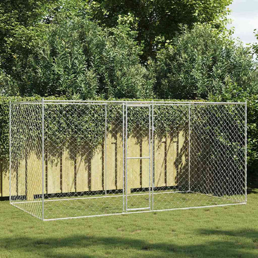 Hundekäfig Silber 400 x 200 x 256 cm Verzinkter Stahl