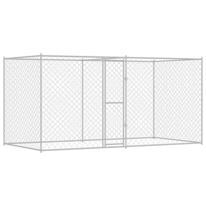 Hundekäfig Silber 400 x 200 x 256 cm Verzinkter Stahl