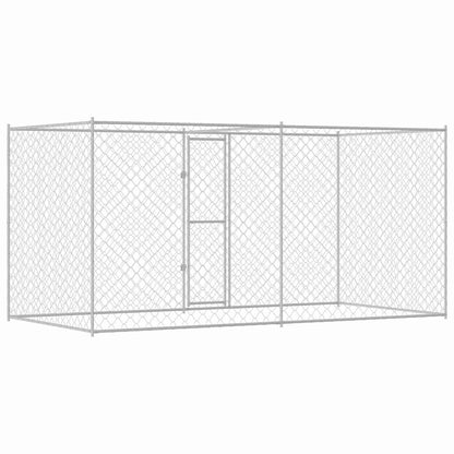 Hundekäfig Silber 400 x 200 x 256 cm Verzinkter Stahl