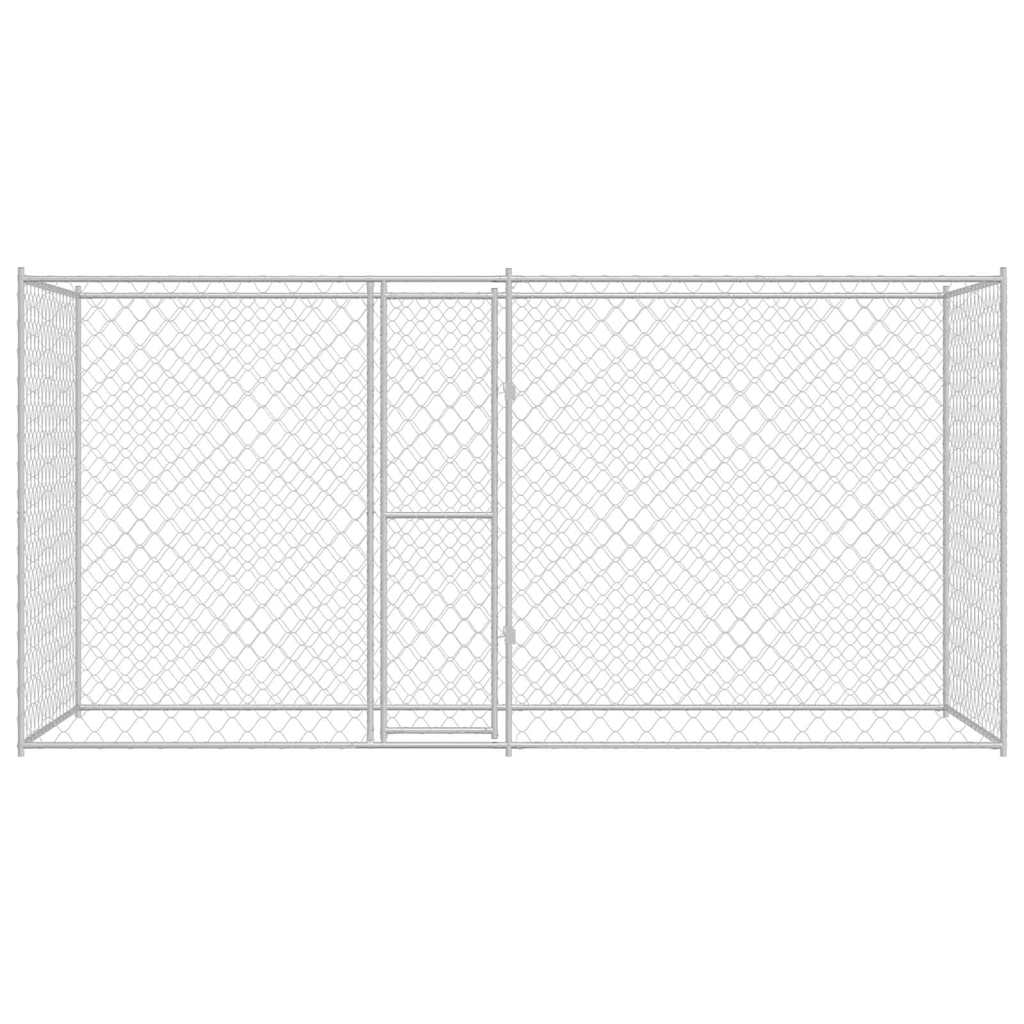Hundekäfig Silber 400 x 200 x 256 cm Verzinkter Stahl