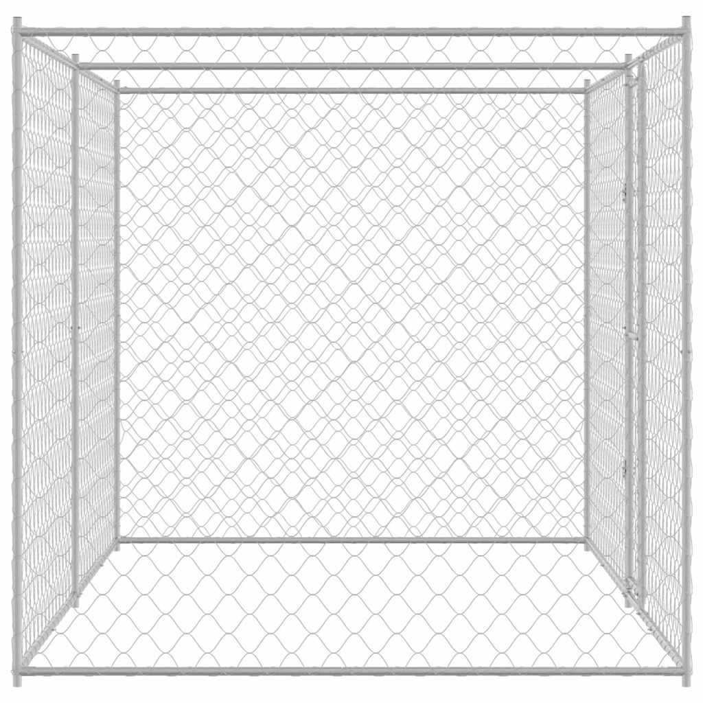 Hundekäfig Silber 400 x 200 x 256 cm Verzinkter Stahl