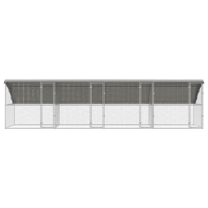 Hühnerkäfig Silber 800 x 200 x 198.5 cm Verzinkter Stahl