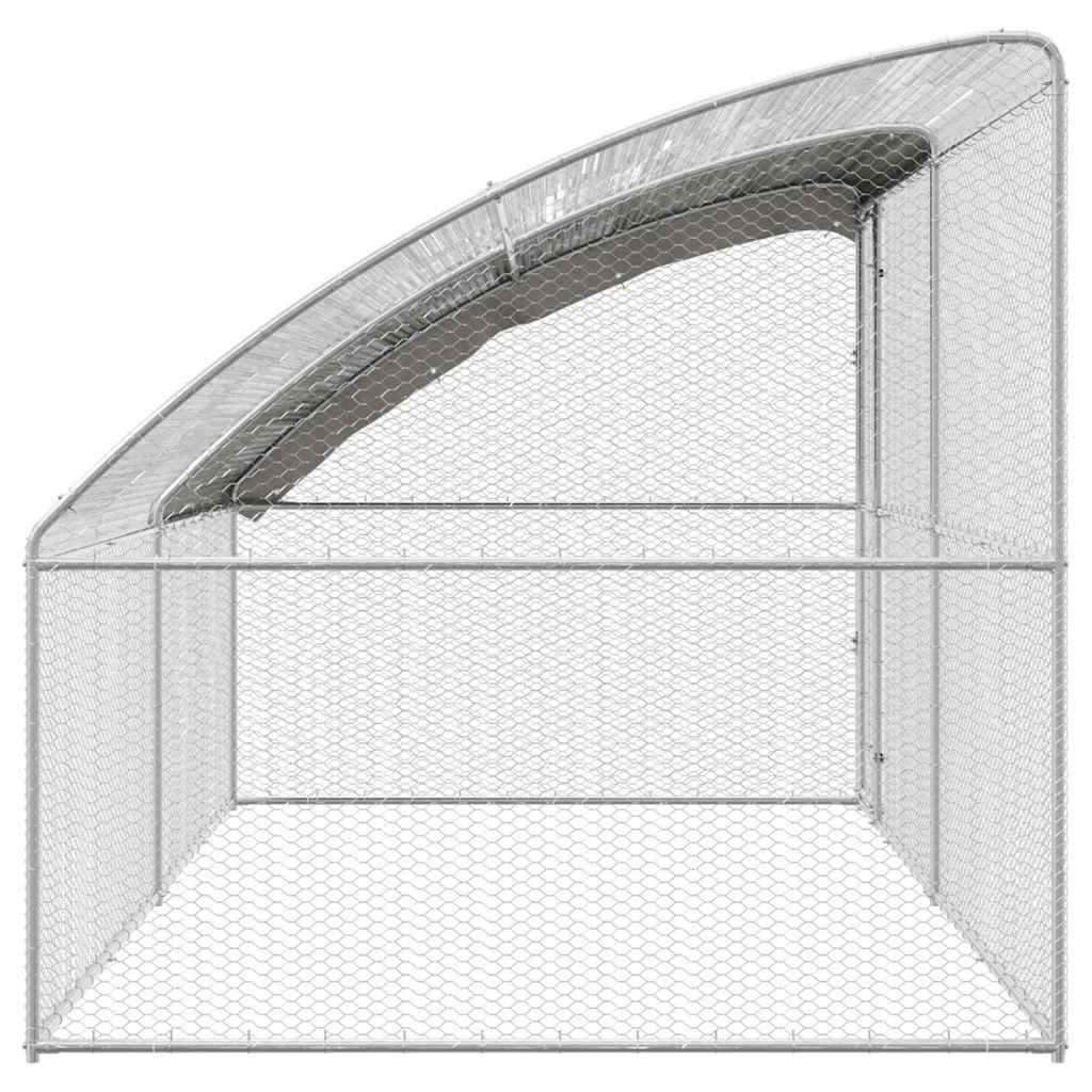 Hühnerkäfig Silber 400 x 200 x 198.5 cm Verzinkter Stahl