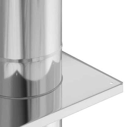 Kaminverlängerung Silber 25 x 25 x 65 cm Edelstahl