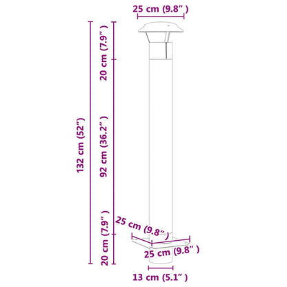 Kaminverlängerung Silber 25 x 25 x 132 cm Edelstahl
