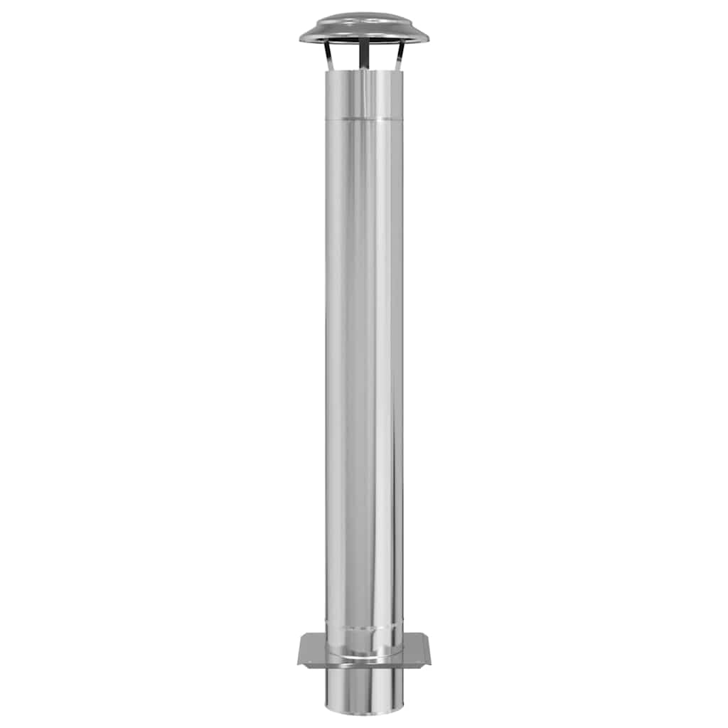 Kaminverlängerung Silber 25 x 25 x 132 cm Edelstahl