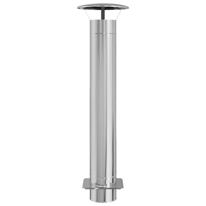 Kaminverlängerung Silber 35 x 35 x 132 cm Edelstahl