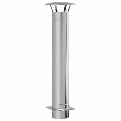 Kaminverlängerung Silber 35 x 35 x 132 cm Edelstahl