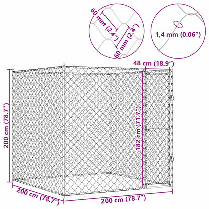 Hundekäfig 2 x 2 x 2 m Stahl