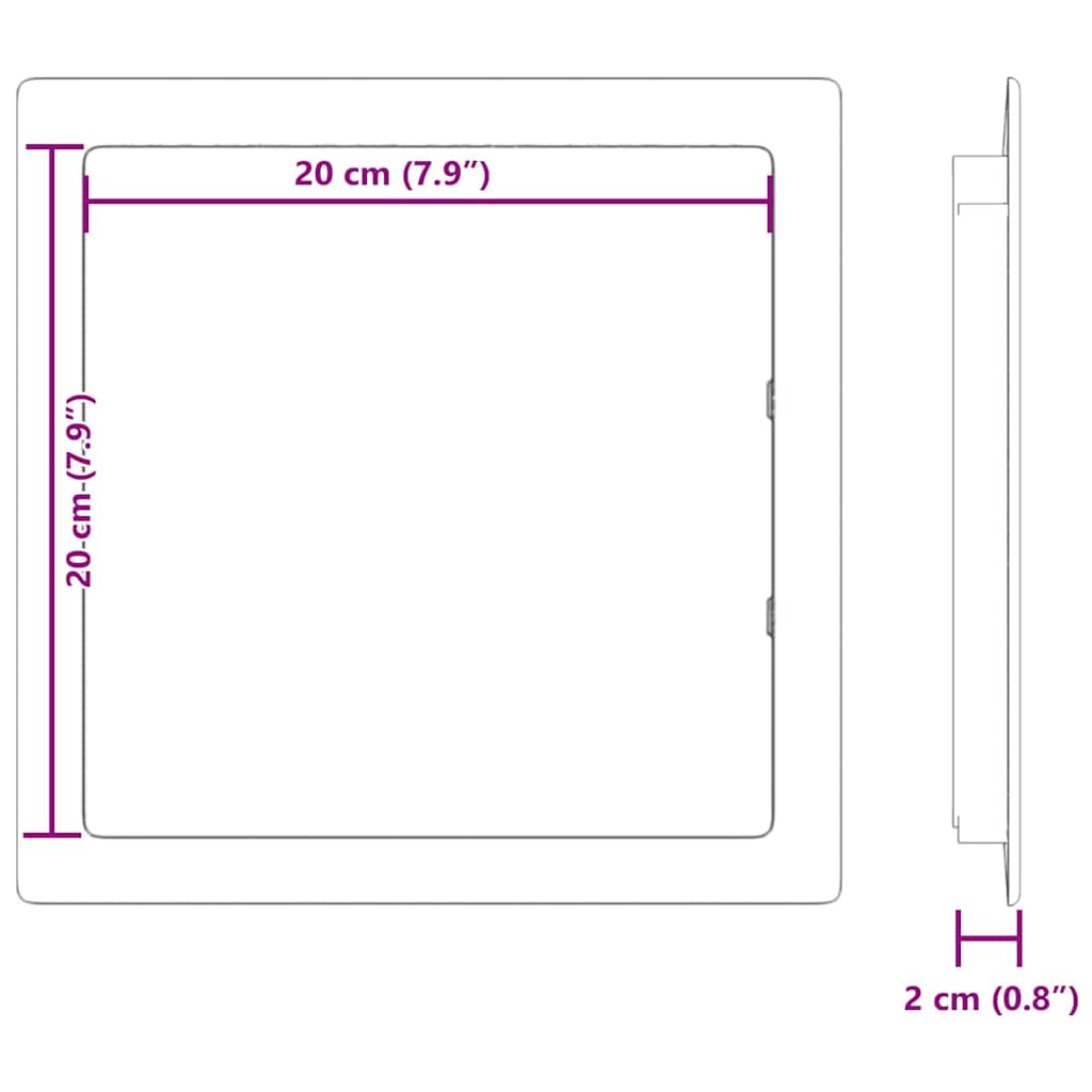 Zugangs панели 2 pcs Weiß 20 x 20 x 2 cm ABS Kunststoff