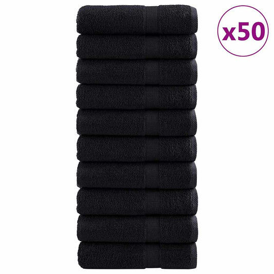 Gästetücher 50 pcs Schwarz 50 x 100 cm Baumwolle