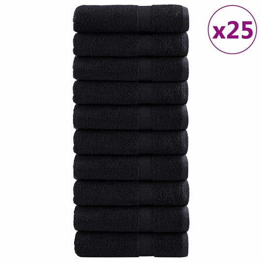 Gästetücher 25 pcs Schwarz 70 x 140 cm Baumwolle