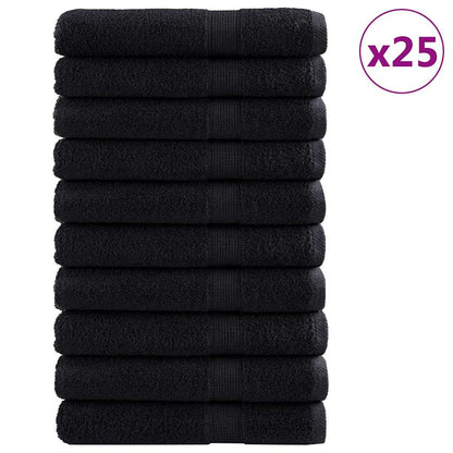 Gästetücher 25 pcs Schwarz 80 x 200 cm Baumwolle